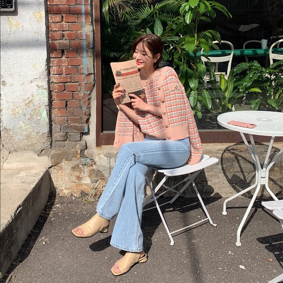 Korean check Cardigan jacket - Picture 4 of 4